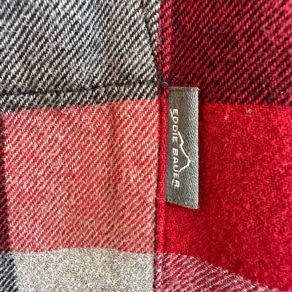 Eddie Bauer Red Plaid Button Up Flannel Shirt Women XL Western Cabincore Outdoor - Picture 5 of 12